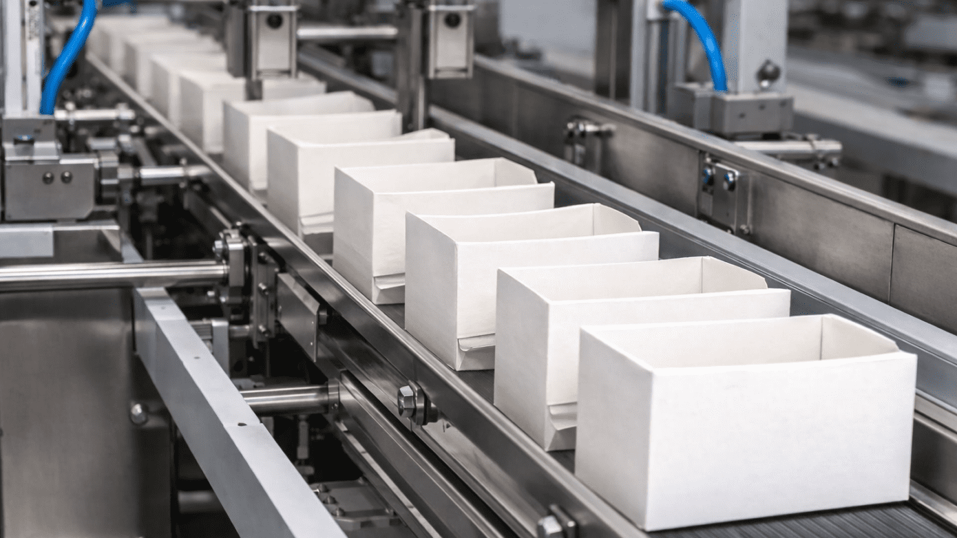 paperboard folding cartons running cleanly on an automated packaging line