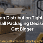 Warehouse pallets of paperboard cartons representing a disciplined distribution packaging strategy focused on repeatable supply and operational consistency.